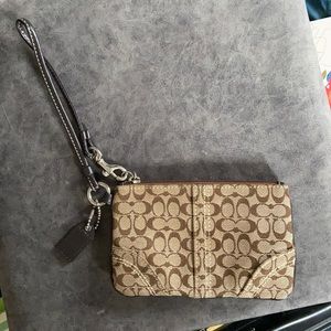 Brown coach wristlet
